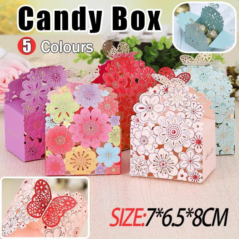 12X Laser Cut Favor Boxes Bigger 6Cm Base Wedding Favour Gift Box Party Au Stock - Red