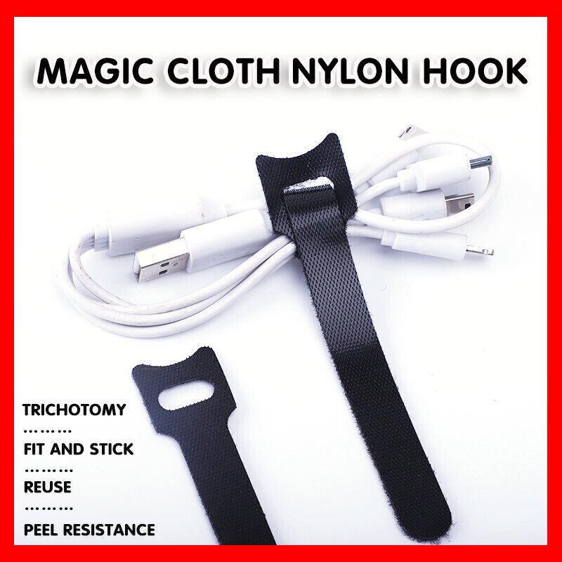 10/20/50PCS Reusable Hook and Loop Cable Ties Nylon Wire Cord Strap Organizer - 150 mm* 10 PCS