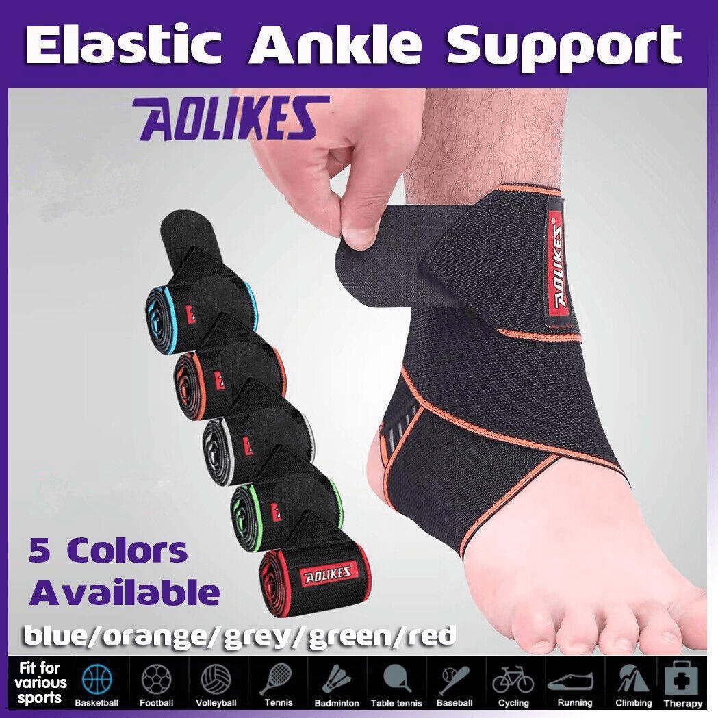 Aolikes Ankle Brace Support Compression Elastic Foot Wrap Protector Sport Au - Orange 1 Unit