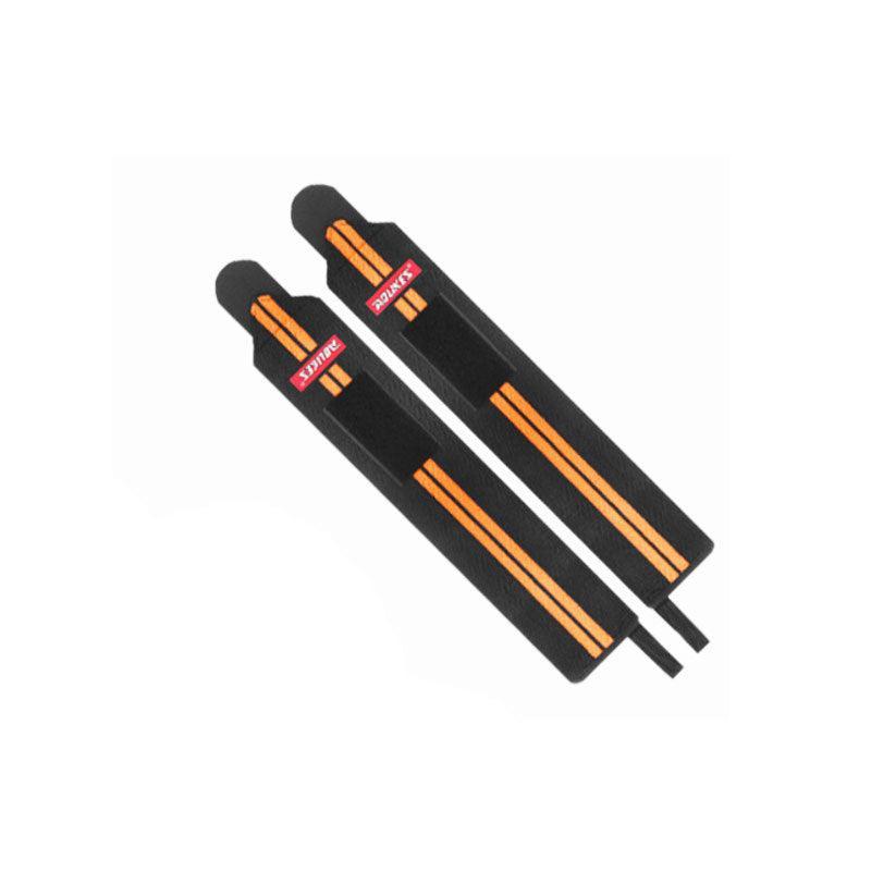 Aolikes Weight Lifting Gym Muscle Training Wrist Support Straps Wraps Hand - Black+Orange