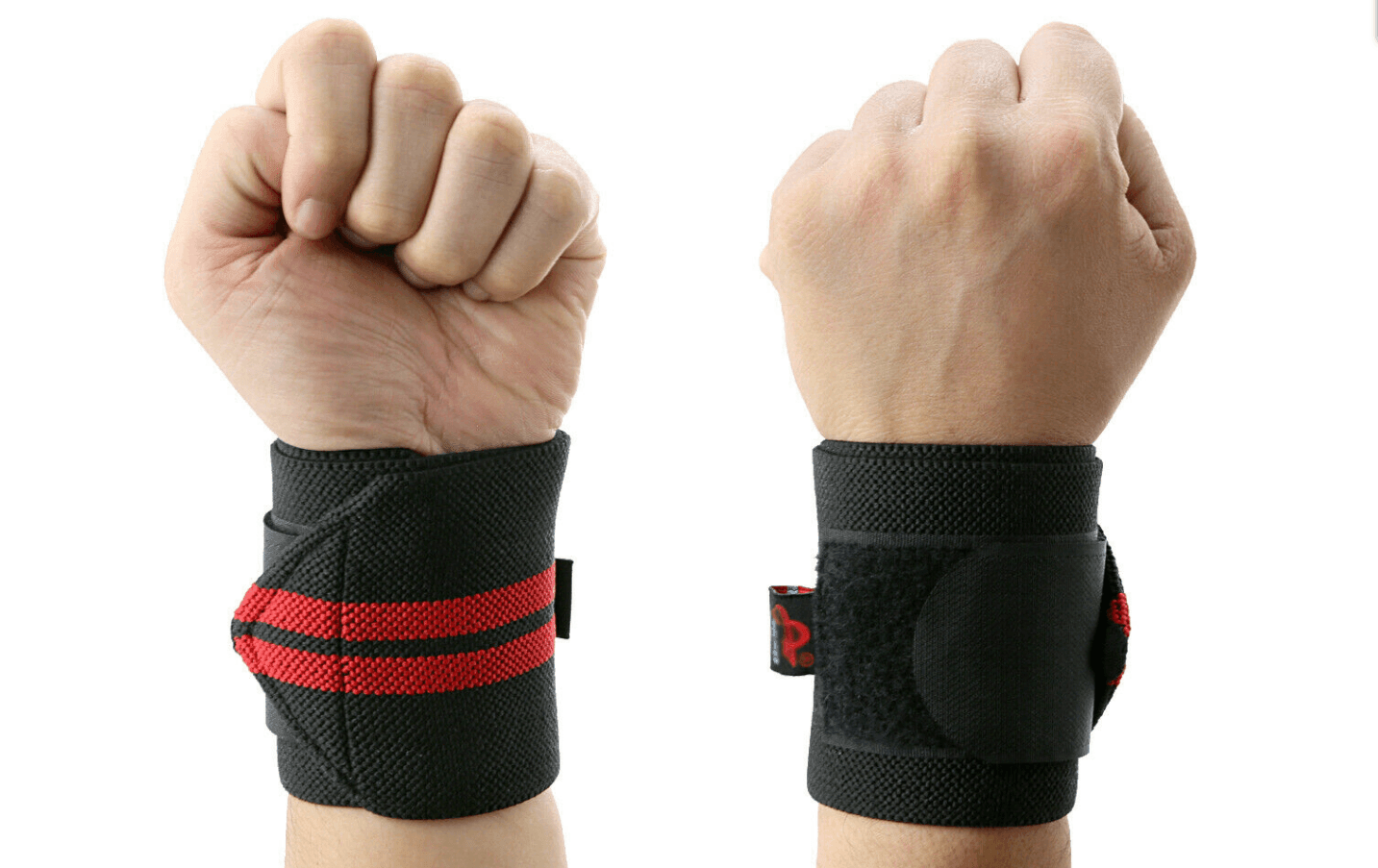 Aolikes Weight Lifting Gym Muscle Training Wrist Support Straps Wraps Hand - White+Red