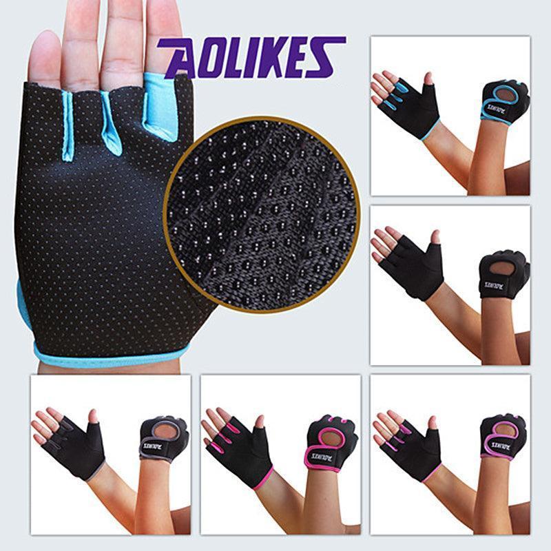 S Size Sports Gloves Weight Lifting Exercise Training Workout Bike Riding Men Women - Black+Purple