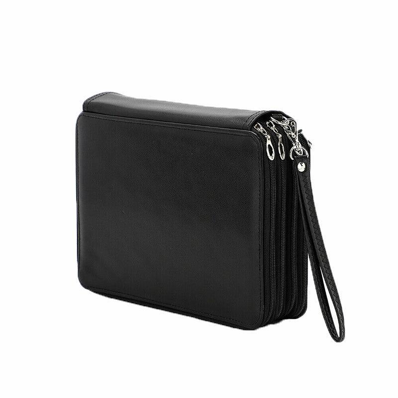 168 Slots Large Capacity Pencil Case Foldable Pen Bag Make Up Storage Organizer - Rose Red