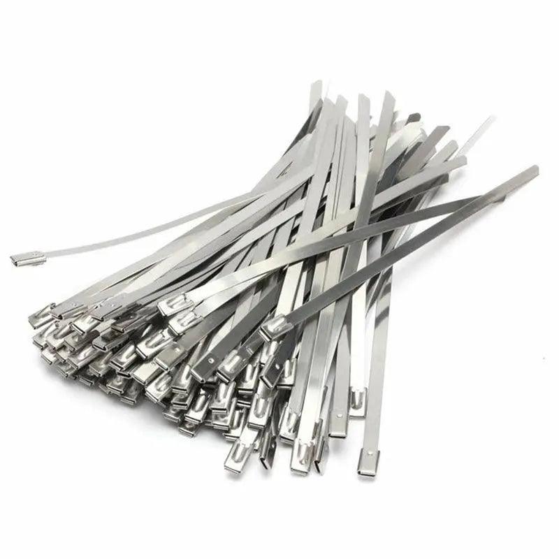 20X Stainless Steel Cable Ties S304 Marine Grade Zip Strap Locking Wrap 100-800Mm - 7.9*300mm
