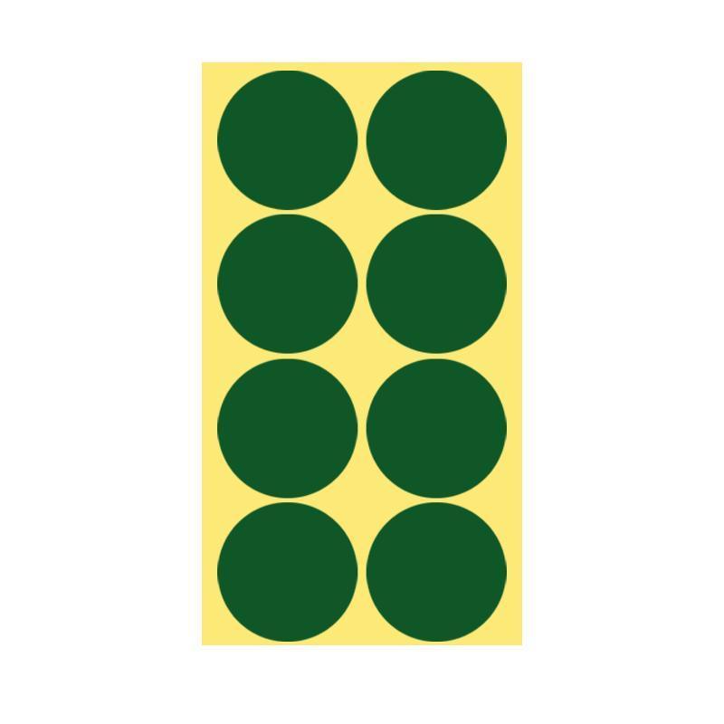 8/13/25/50mm Colour Sticker Dots Adhesive Round Labels Circular Scrapbooking Green - 13mm 132 Dots - 1 Sheet