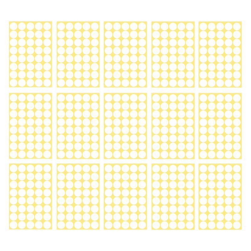 8/13/25/50mm Colour Sticker Dots Adhesive Round Labels Circular Scrapbooking White - 13mm 132 Dots - 1 Sheet