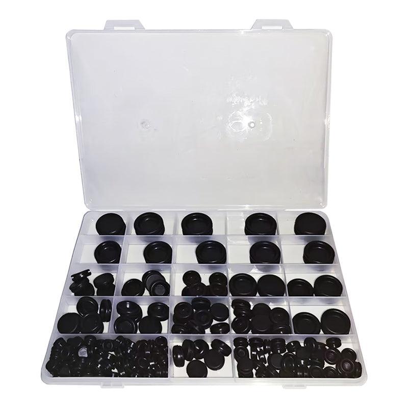 200 Pcs Auto Rubber Grommet Assortment Set Fastener Kit Blanking 7 Popular Sizes
