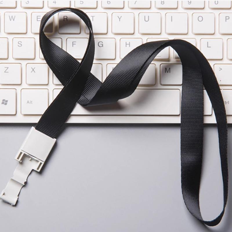 20PCS Badge PVC Swipe Work Opal Card Holder Security ID Tag Hang Lanyard Strap - Grey White 20PCS