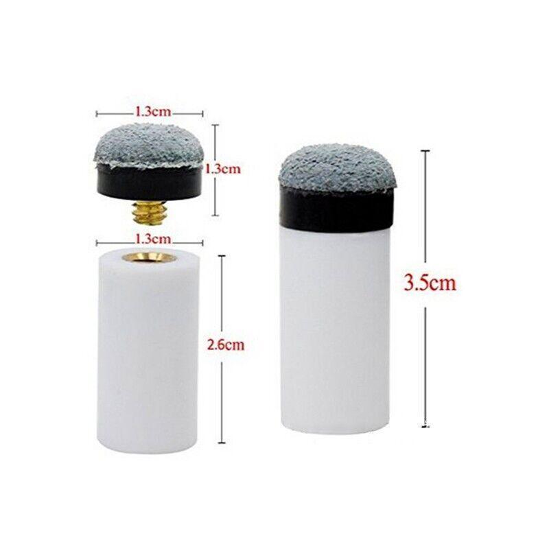 10 Pairs Soft Grey Billiard Tips Set with Screw-On Ferrules