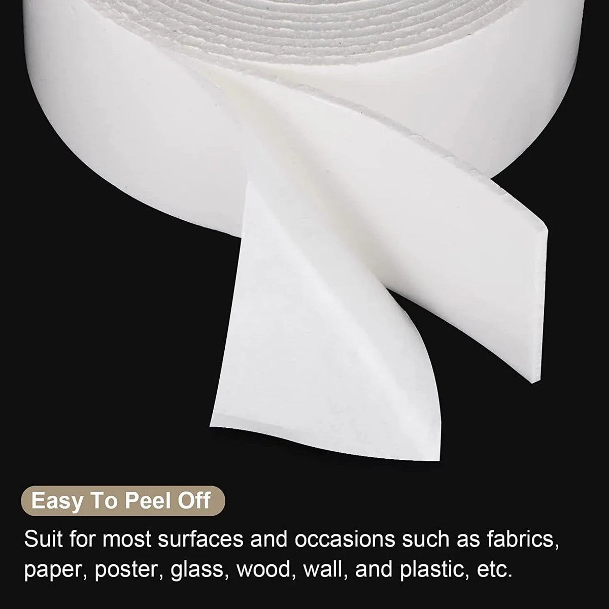 Double Sided White Pe Foam Sticky Tape Mounting Diy Craft Strong Adhesive 2.5M