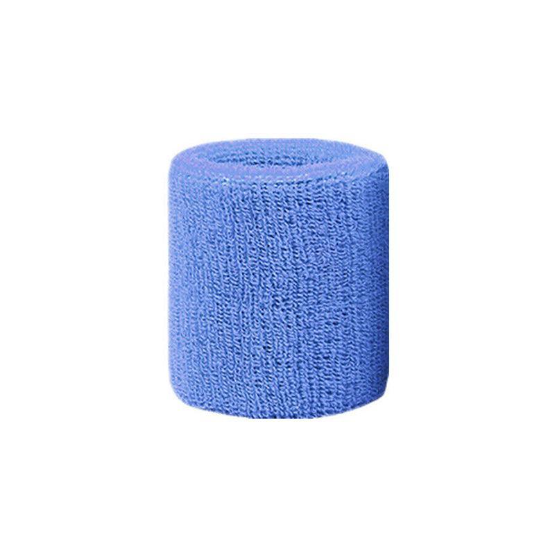 Sport Cotton Wristband Wrist Band Sweatband Sweat Training Tennis Gym Yoga - Blue Gray