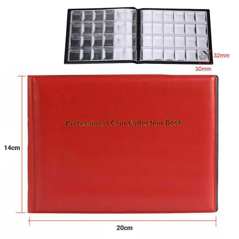 240 Coins Holder Collection Storage Collecting Penny Pocket Album Book Red Aus
