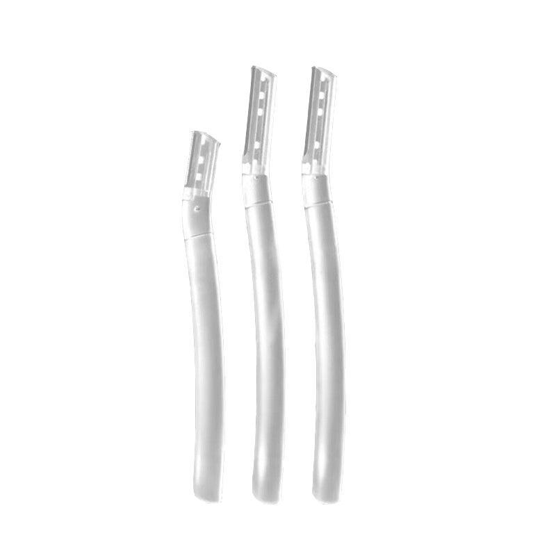 3Pcs Eyebrow Razor Set Facial Hair Remover Dermaplaning Shaving Tool Kit - Clear eyebrow razor*2+Scissor comb