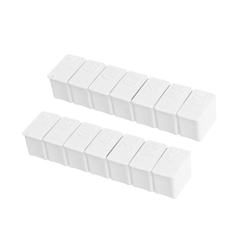 2X 7 Day Weekly Pill Box Medicine Tablet Organizer Dispenser Container Case - Grey