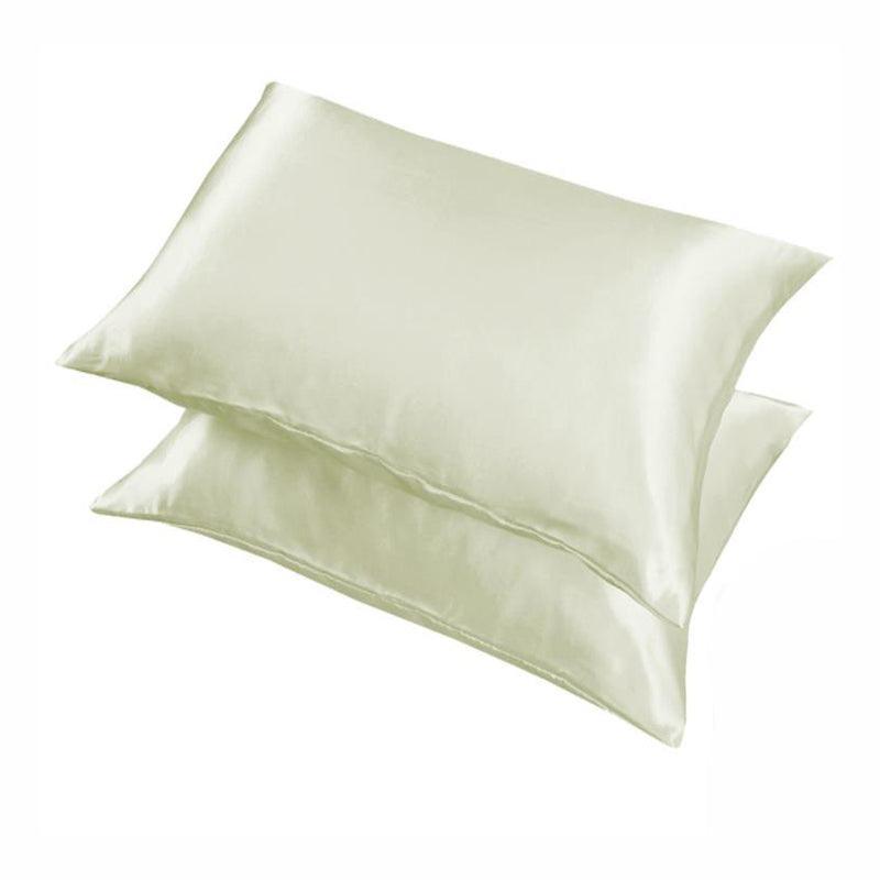2 Pack Satin Pillowcases Luxury Soft Cushion Covers Bedroom Home Decor - Coffee