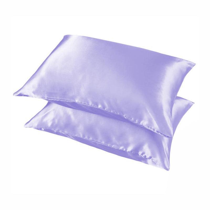 2 Pack Satin Pillowcases Luxury Soft Cushion Covers Bedroom Home Decor - Coffee