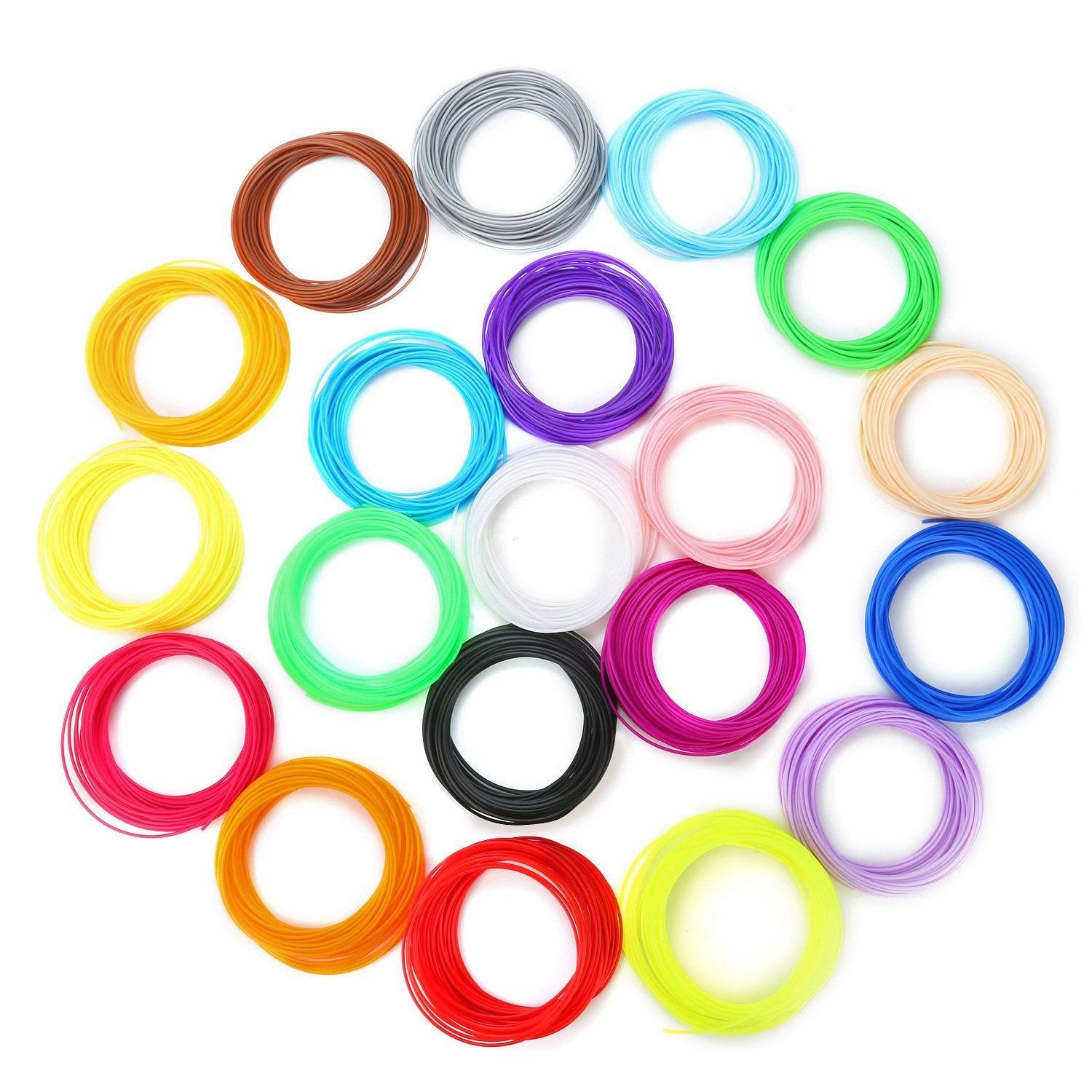 10/20 Colours 5m 1.75mm PLA Refill Filament Consumable for 3D Printer Drawing Pen - Consumables (10M*20Colours)