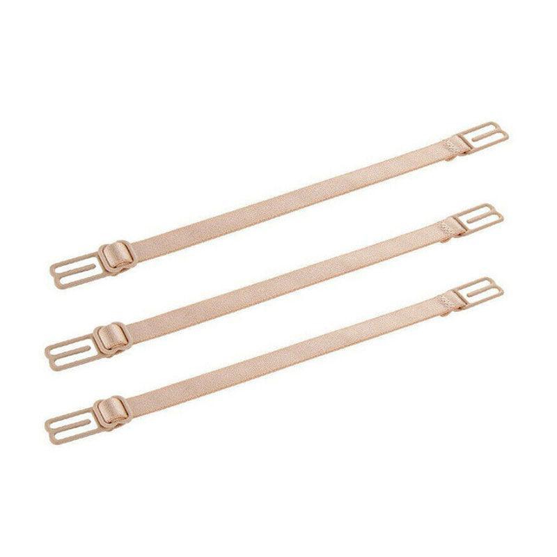 3Pcs Lady Nonslip Elastic Adjustable Band Bra Strap Holder Strap Racer Back Clip - White
