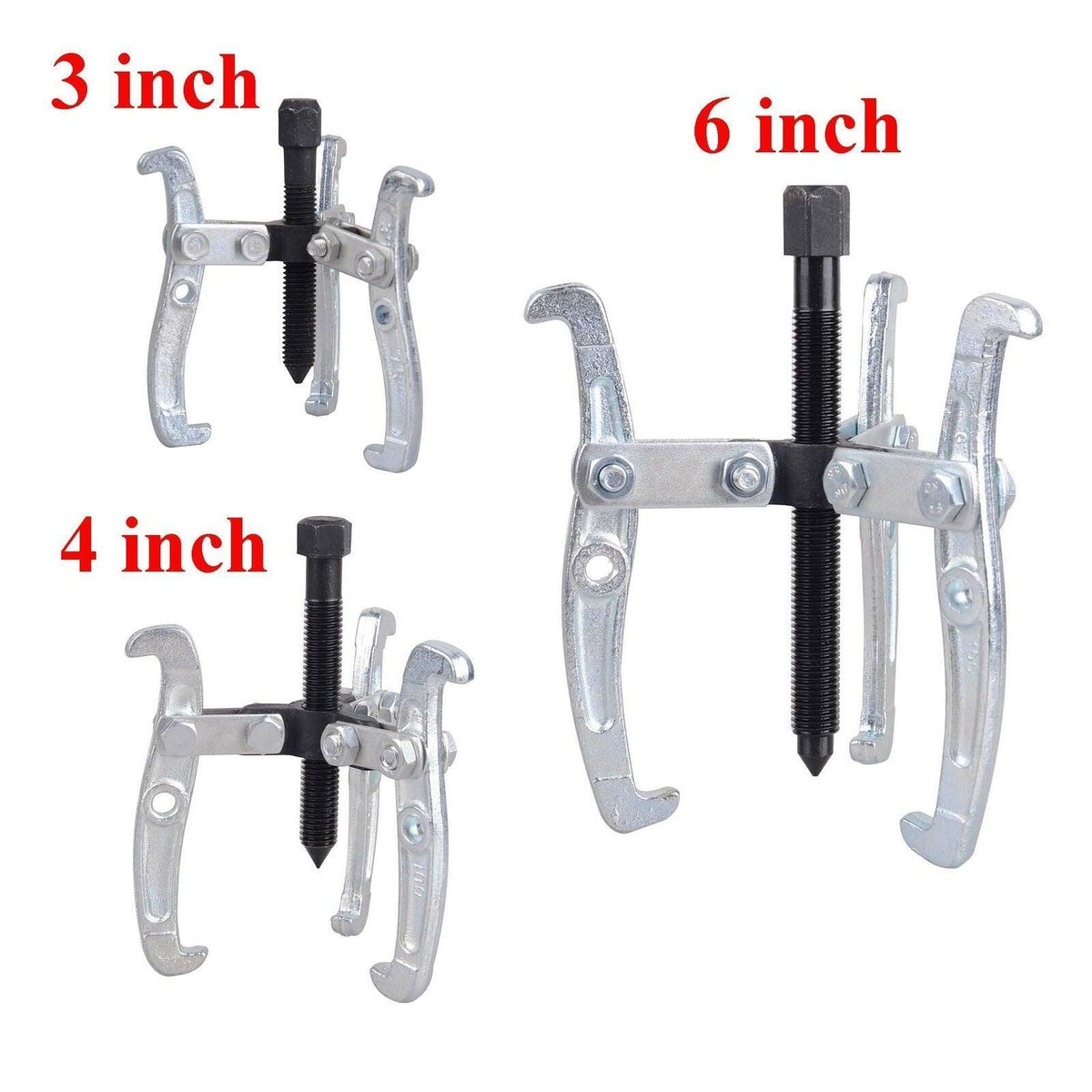 3PCS Bearing Gear Hub Puller Remover Tool Drop Forged Reversible Jaws Separator