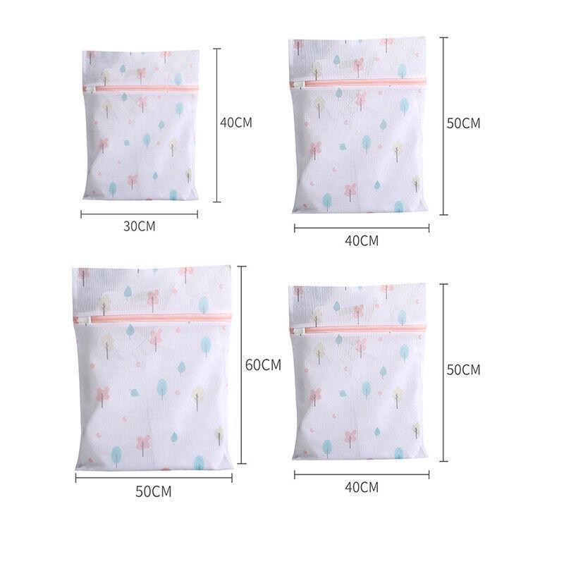 4Pcs Cute Delicates Wash Bag Laundry Lingerie Bra Washing Pack Set Clothes Case - Blue