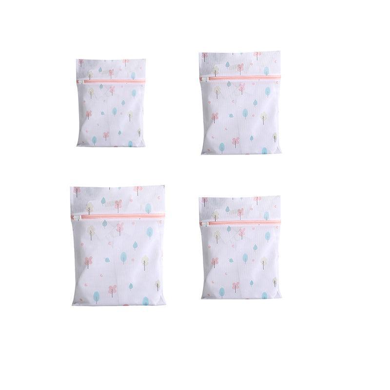 4Pcs Cute Delicates Wash Bag Laundry Lingerie Bra Washing Pack Set Clothes Case - Blue