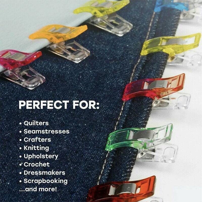 50Pcs Wonder Clips Craft Sewing Quilting Crochet Plastic Colourful Tool Diy Au - Clear (50PCS)