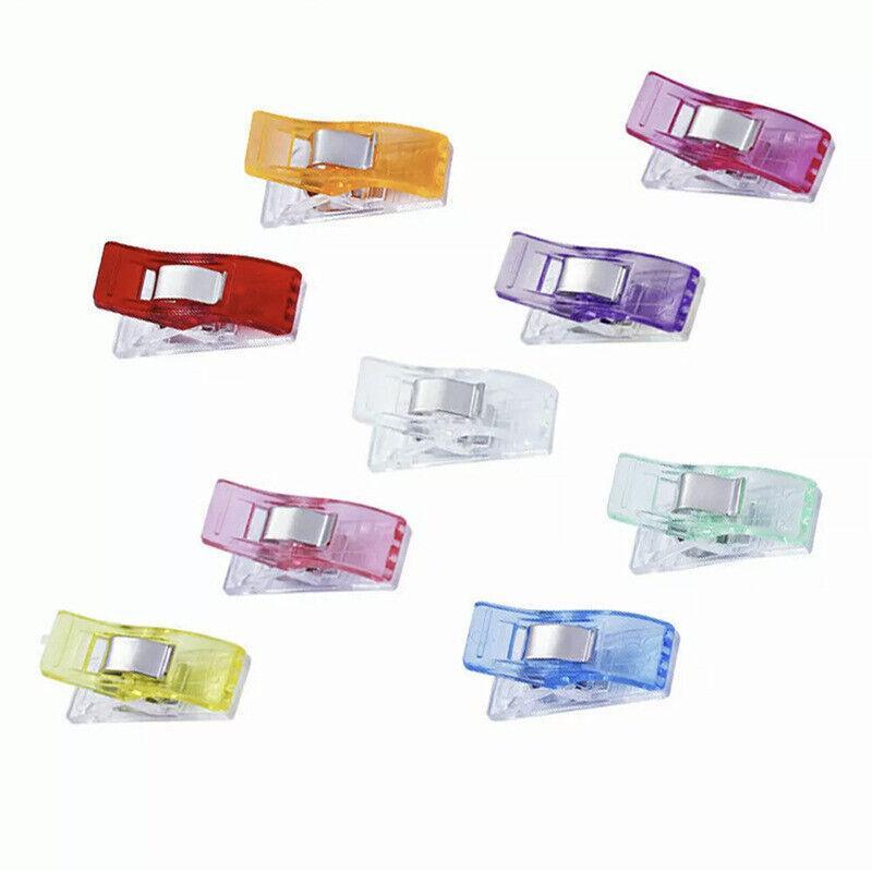 50Pcs Wonder Clips Craft Sewing Quilting Crochet Plastic Colourful Tool Diy Au - Clear (50PCS)