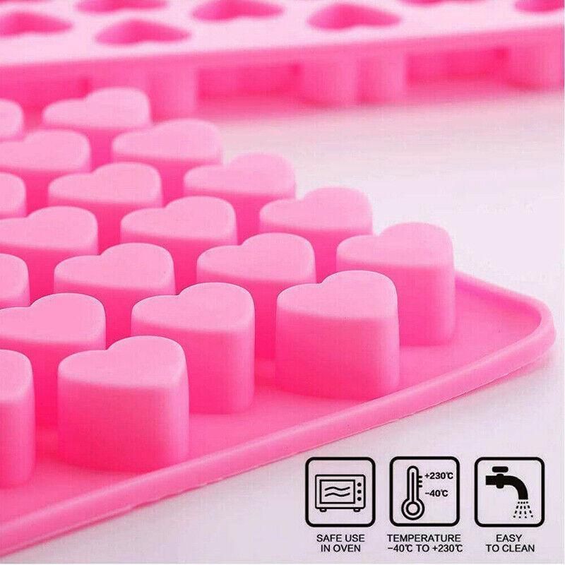 55 Love Heart Silicone Mould Chocolate Mold Candy Gummy Maker Ice Jelly Tray Au