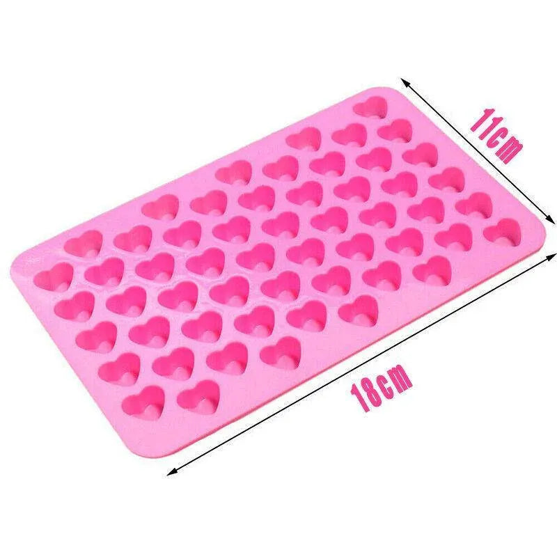 55 Love Heart Silicone Mould Chocolate Mold Candy Gummy Maker Ice Jelly Tray Au