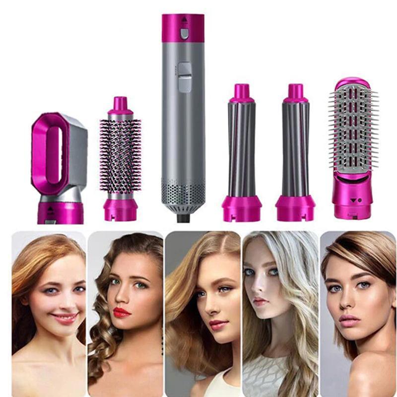 5 IN 1 Hair Dryer Brush Hot Comb Air Volumizer Curler Straightener Curling Style