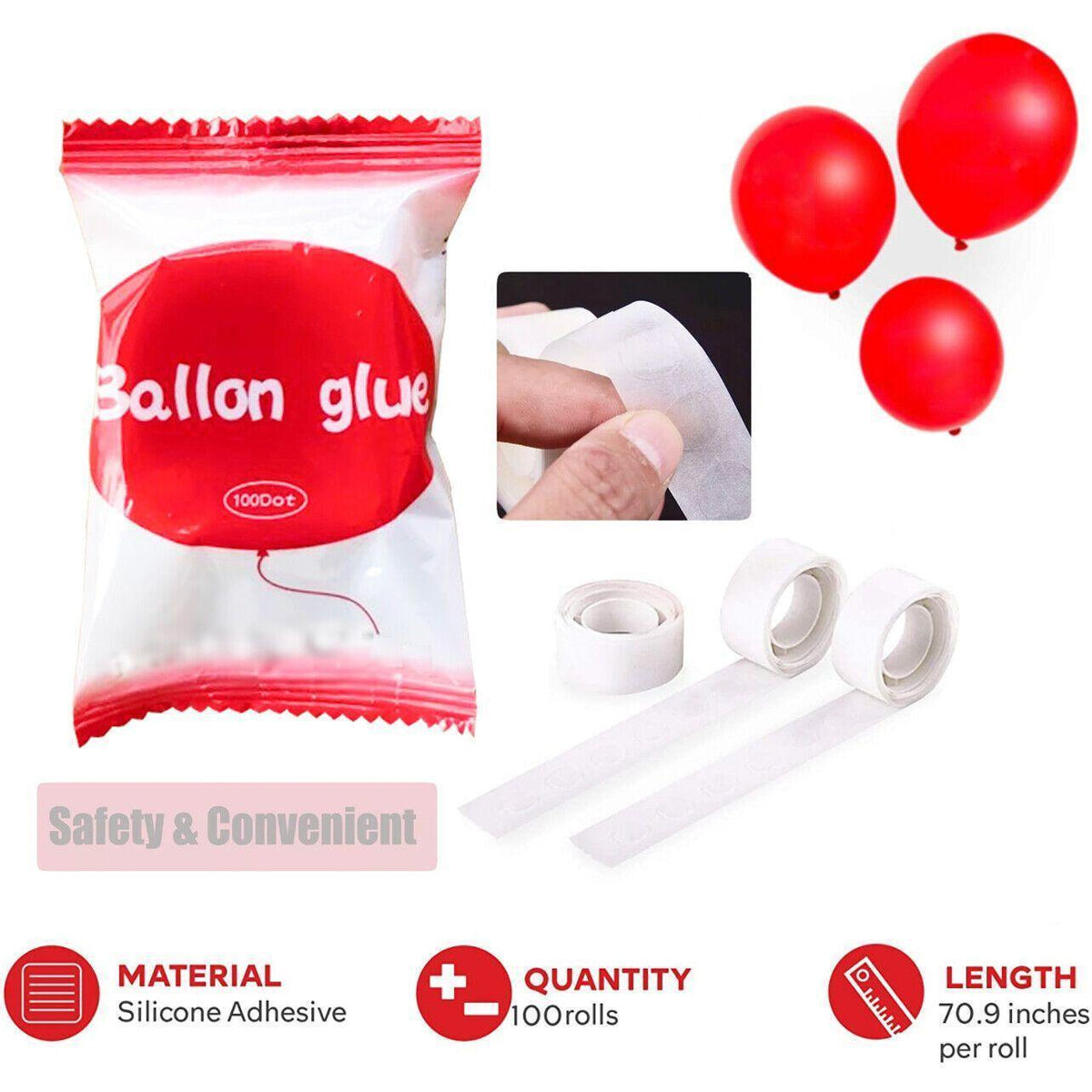 Balloon Glue Dots Photo Adhesive Bostik Party Doubletape Scrapbooking - 5M Double Hole Arch Strip