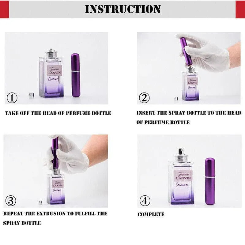Travel Portable Mini Reusable Perfume Atomizer Bottle Scent Pump Spray 5Ml  Au