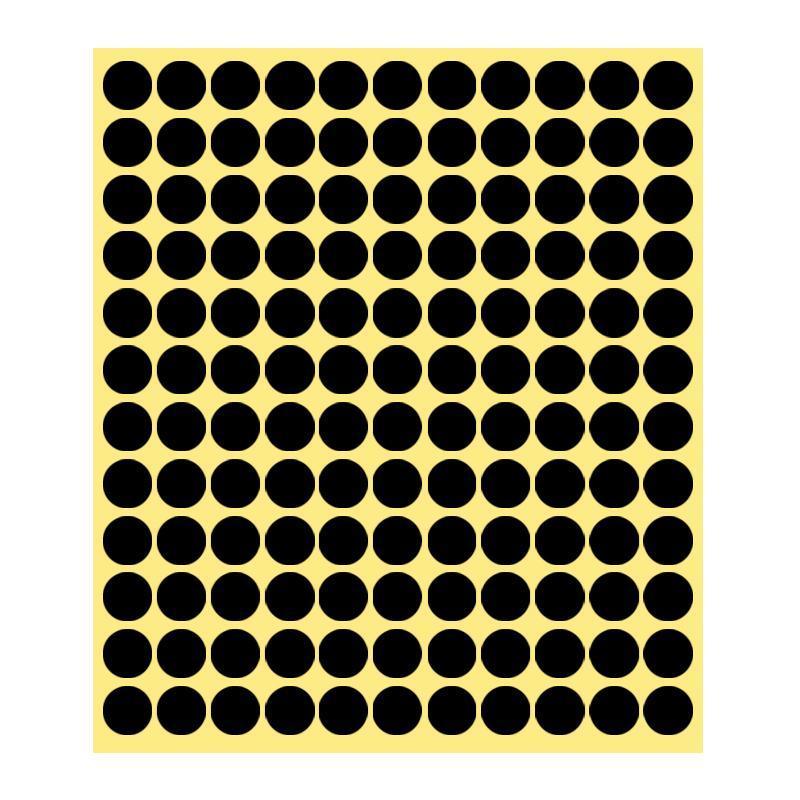 8/13/25/50mm Colour Sticker Dots Adhesive Round Labels Circular Scrapbooking Black - 13mm 132 Dots - 5 Sheets