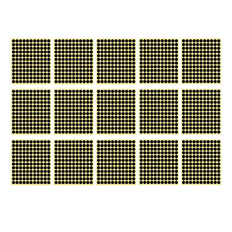 8/13/25/50mm Colour Sticker Dots Adhesive Round Labels Circular Scrapbooking Black - 13mm 132 Dots - 5 Sheets