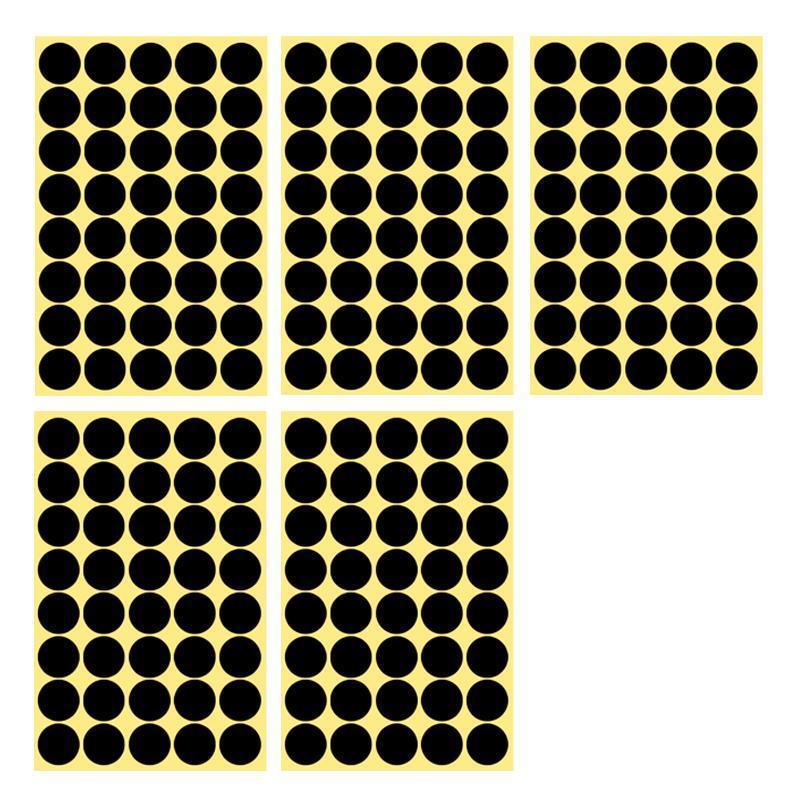 8/13/25/50mm Colour Sticker Dots Adhesive Round Labels Circular Scrapbooking Black - 50mm 8 Dots - 5 Sheets