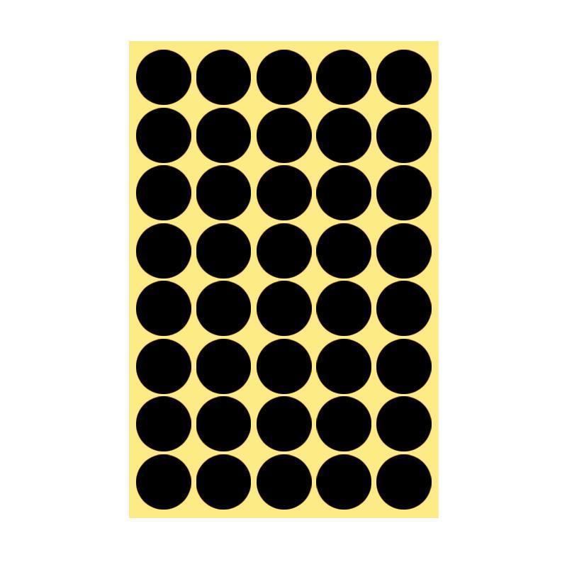 8/13/25/50mm Colour Sticker Dots Adhesive Round Labels Circular Scrapbooking Black - 8mm 260 Dots - 5 Sheets