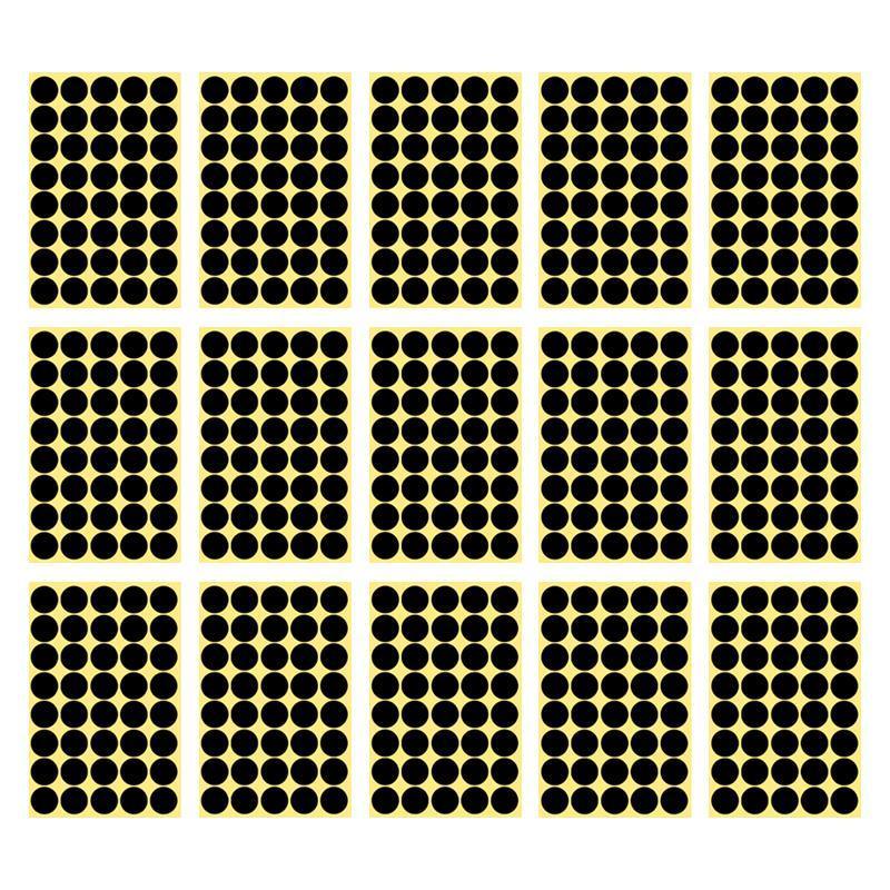 8/13/25/50mm Colour Sticker Dots Adhesive Round Labels Circular Scrapbooking Black - 8mm 260 Dots - 5 Sheets