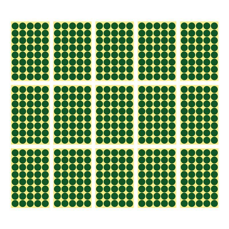 8/13/25/50mm Colour Sticker Dots Adhesive Round Labels Circular Scrapbooking Green - 50mm 8 Dots - 5 Sheets