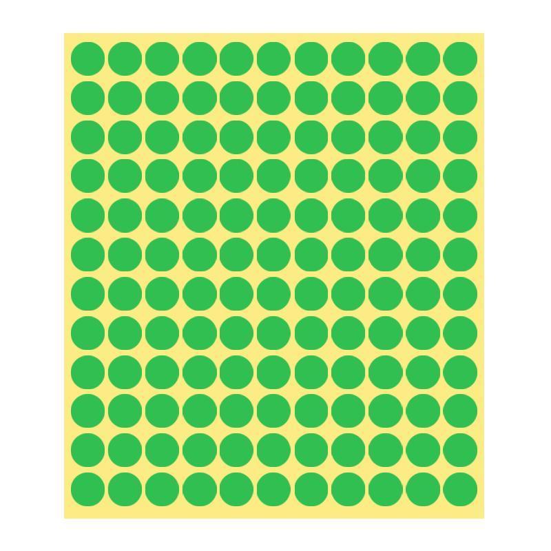 8/13/25/50mm Sticker Dots Adhesive Round Labels Circular Scrapbooking Light Green - 25mm 40 Dots - 5 Sheets