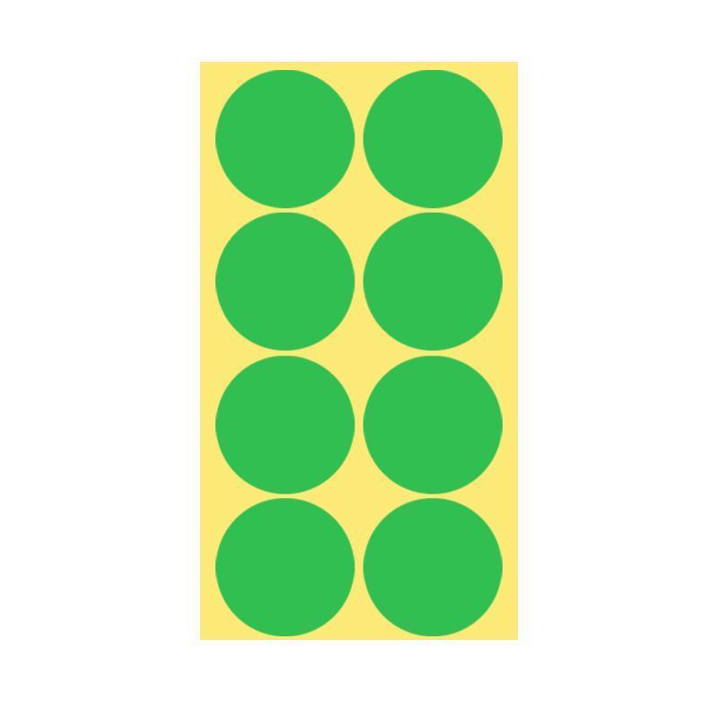 8/13/25/50mm Sticker Dots Adhesive Round Labels Circular Scrapbooking Light Green - 25mm 40 Dots - 5 Sheets