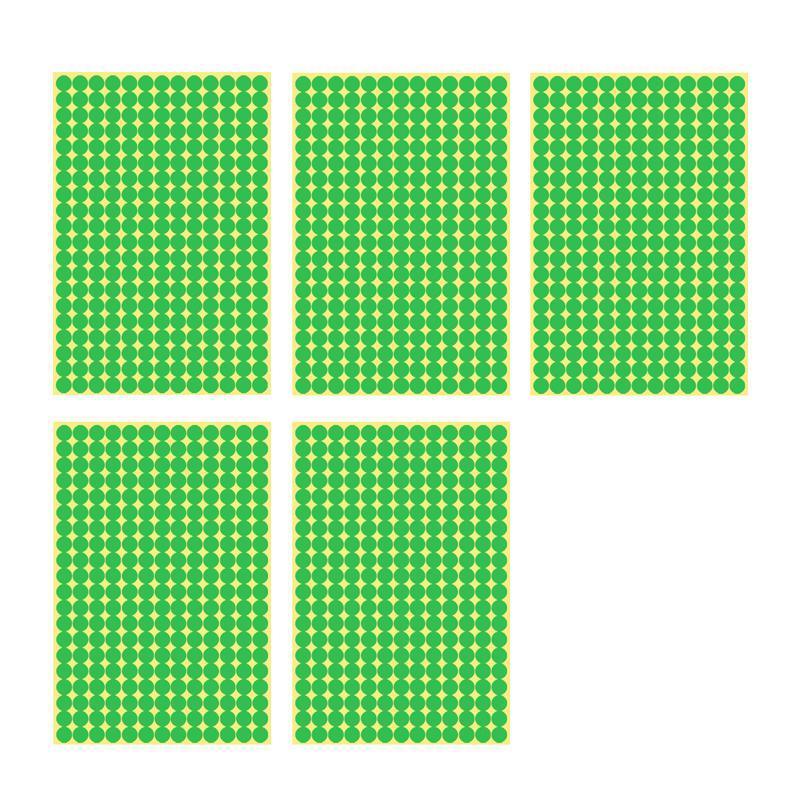 8/13/25/50mm Sticker Dots Adhesive Round Labels Circular Scrapbooking Light Green - 50mm 8 Dots - 5 Sheets