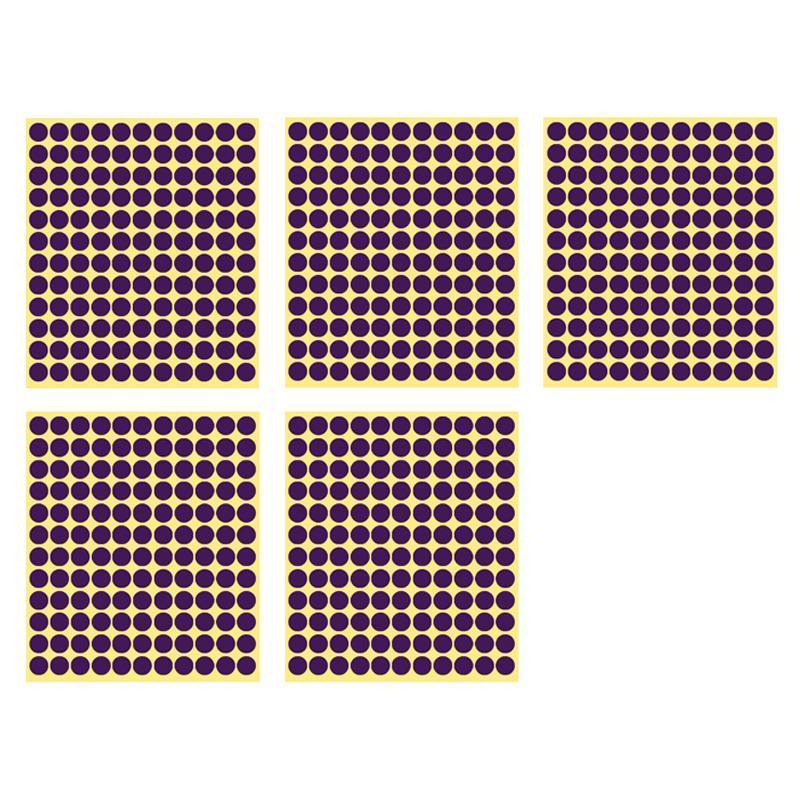 8/13/25/50mm Colour Sticker Dots Adhesive Round Labels Circular Scrapbooking Purple - 13mm 132 Dots - 5 Sheets