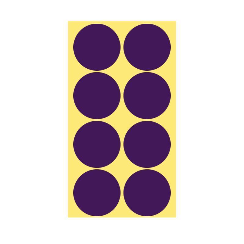 8/13/25/50mm Colour Sticker Dots Adhesive Round Labels Circular Scrapbooking Purple - 13mm 132 Dots - 5 Sheets