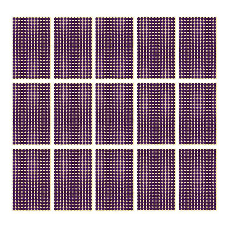 8/13/25/50mm Colour Sticker Dots Adhesive Round Labels Circular Scrapbooking Purple - 25mm 40 Dots - 5 Sheets