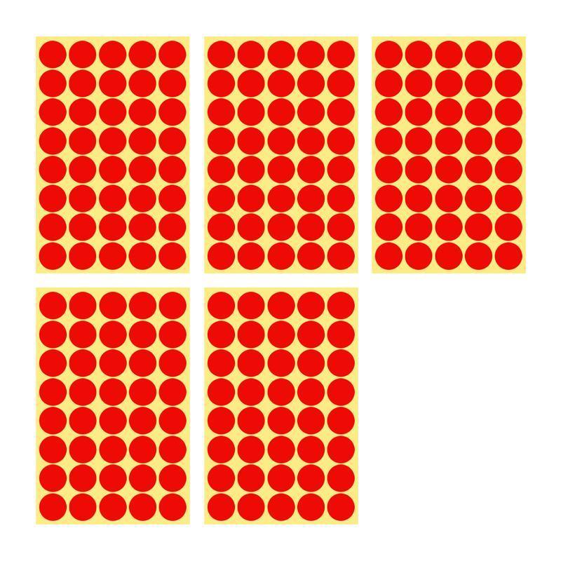 8/13/25/50mm Colour Sticker Dots Adhesive Round Labels Circular Scrapbooking Red - 25mm 40 Dots - 5 Sheets