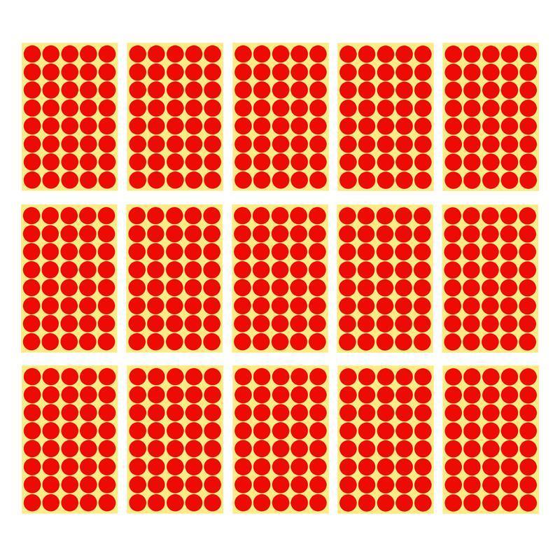 8/13/25/50mm Colour Sticker Dots Adhesive Round Labels Circular Scrapbooking Red - 25mm 40 Dots - 5 Sheets