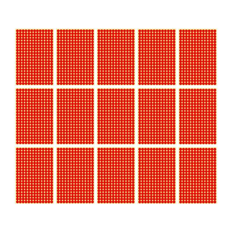 8/13/25/50mm Colour Sticker Dots Adhesive Round Labels Circular Scrapbooking Red - 50mm 8 Dots - 5 Sheets