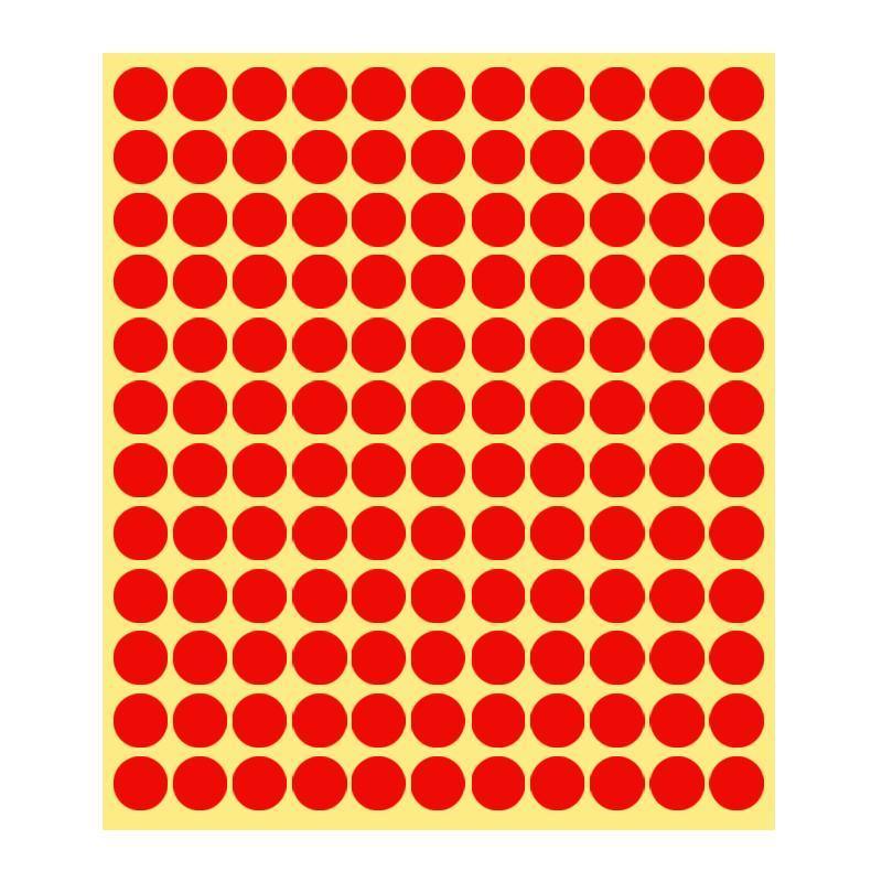 8/13/25/50mm Colour Sticker Dots Adhesive Round Labels Circular Scrapbooking Red - 50mm 8 Dots - 5 Sheets