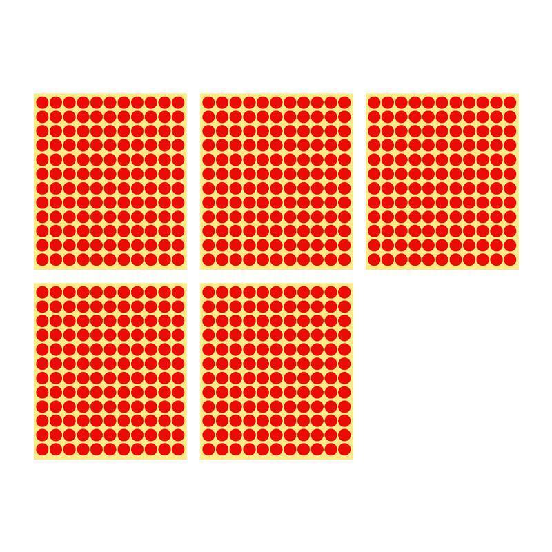 8/13/25/50mm Colour Sticker Dots Adhesive Round Labels Circular Scrapbooking Red - 50mm 8 Dots - 5 Sheets