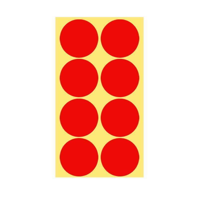 8/13/25/50mm Colour Sticker Dots Adhesive Round Labels Circular Scrapbooking Red - 50mm 8 Dots - 5 Sheets